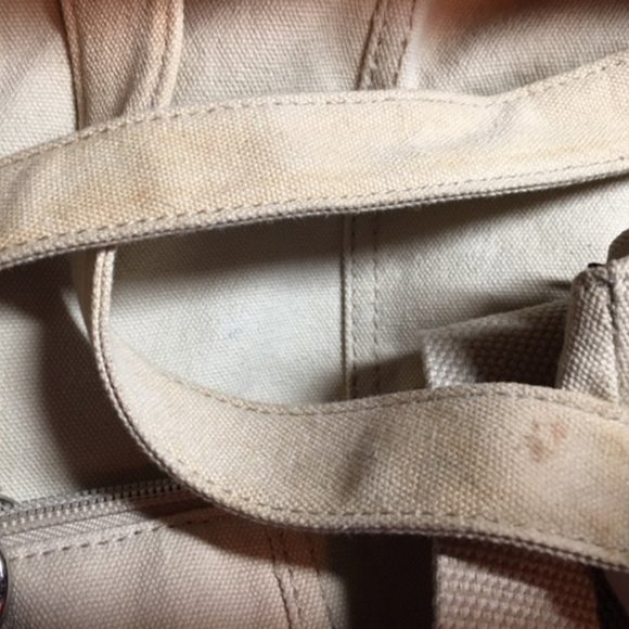 American Eagle Rugged Canvas Leather Zip Tote Shoulder Handbag 15"x14.5" - Picture 10 of 16